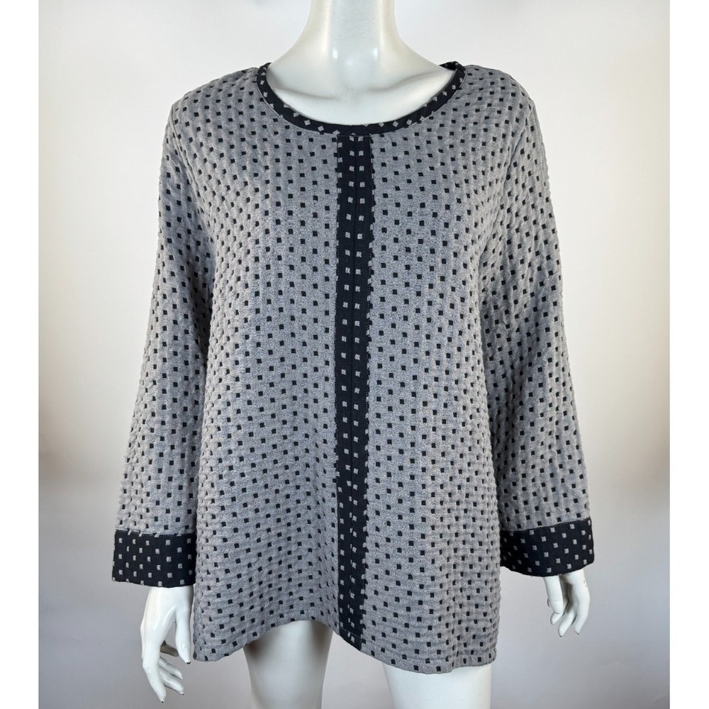 Habitat Cobblestone Hi Low Top Women XL EUC ArtToWear Cotton Textured TunicShirt